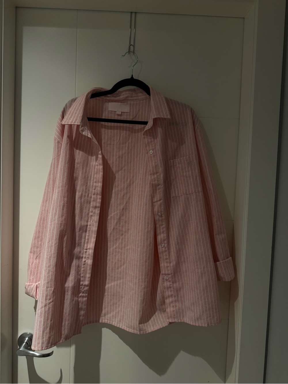 Beginning Boutique Pink and White Striped Button Shirt and Shorts - Picture 2 of 11